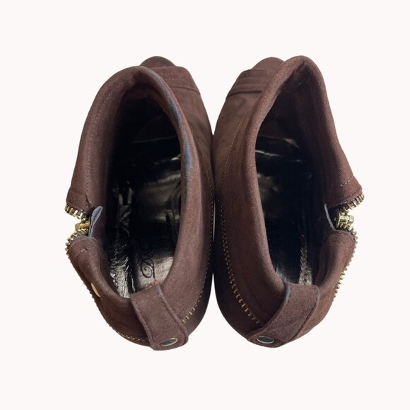 DbDk Fashion Women's Brown Suede Nicky Frances Heeled Booties Sz 8 - Picture 7 of 10